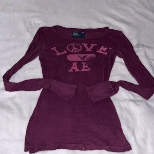American Eagle Outfitters Long Sleeve Tee - Deep Purple